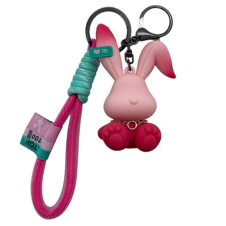Chaveiro Coelho - Rosa - 7cm - 1 unidade - Rizzo