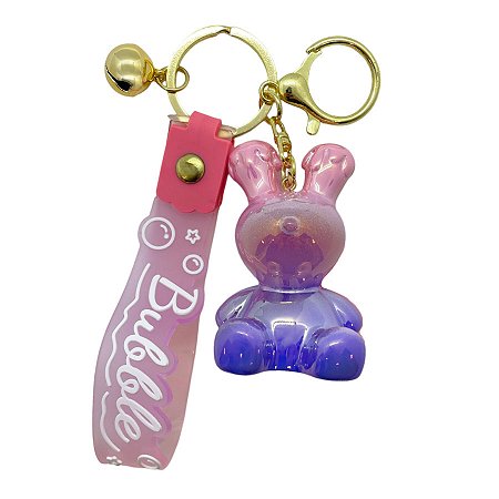 Chaveiro Coelho Translúcido - Roxo - 7cm - 1 unidade - Rizzo