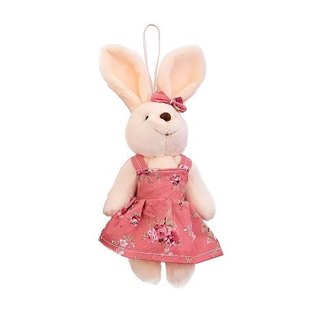 Mini Coelho para Pendurar Rosa - 21cm - 1 unidade - Cromus - Rizzo