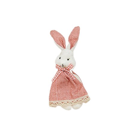 Coelho Decorativo Vestido Rosa - 15cm - 1 unidade - Cromus - Rizzo