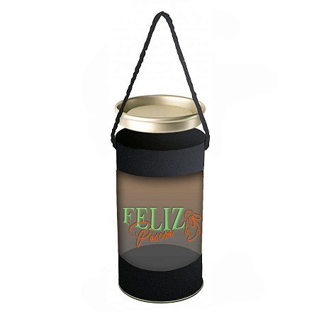 Lata para Ovos Preto c/ Visor e Alça - Feliz Páscoa Coelho - 1 unidade - Rizzo