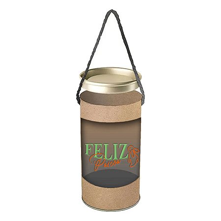 Lata para Ovos Kraft c/ Visor e Alça - Feliz Páscoa Coelho - 1 unidade - Rizzo