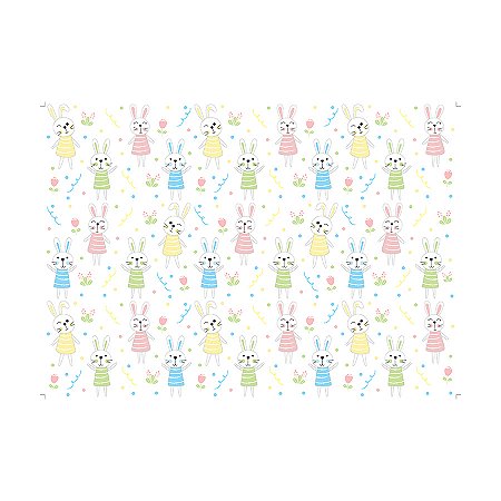 Papel Manteiga Páscoa Coelhos Cores - 1 unidade Pct. c/ 25 unds. - Decora Doces Ltda - Rizzo