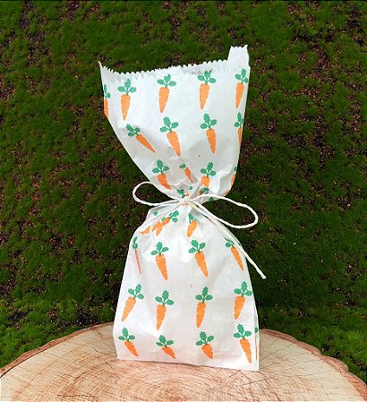 Saquinho de Papel Cenourinhas 10 un - Decora Doces