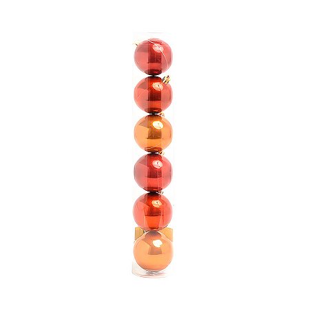 Bolas de Natal em Tubo - Bordo e Marfim - 6cm - 6 unidades - Cromus - Rizzo