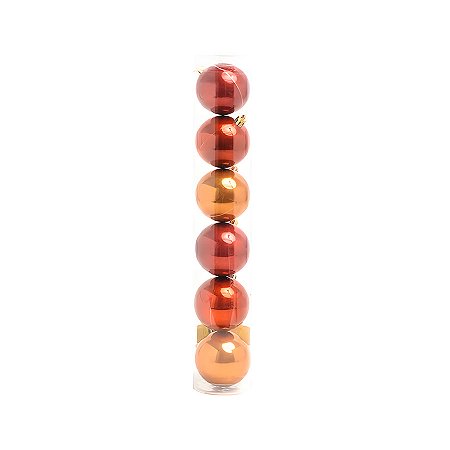 Bolas de Natal em Tubo - Bordo e Marfim - 5cm - 6 unidades - Cromus - Rizzo