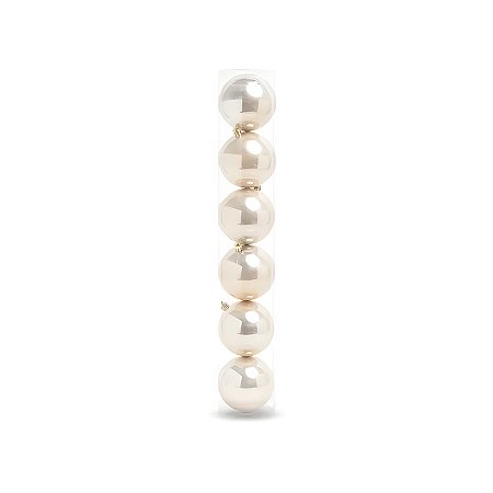 Bolas de Natal em Tubo - Champagne - 5cm - 6 unidades - Cromus - Rizzo