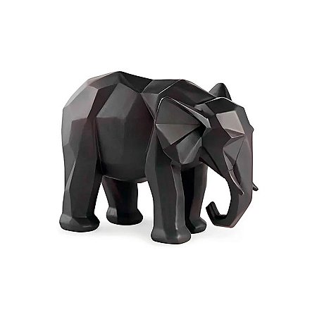 Escultura Elefate Geométrico em Poliresina - 18x15x8cm - 1 unidade - Rizzo