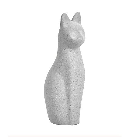 Escultura Gato de Cerâmica - 10x35x9cm - 1 unidade - Rizzo