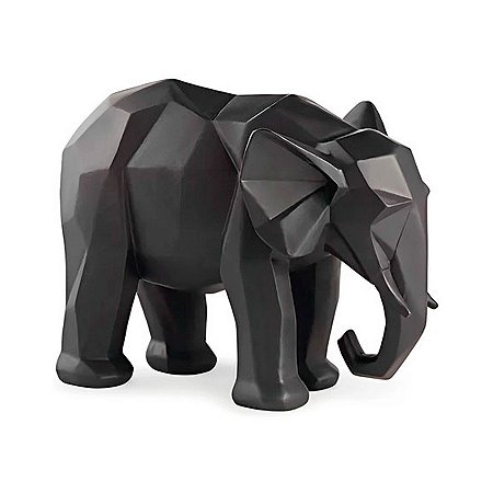 Escultura Elefate Geométrico em Poliresina - 25x20x17 - 1 unidade - Rizzo