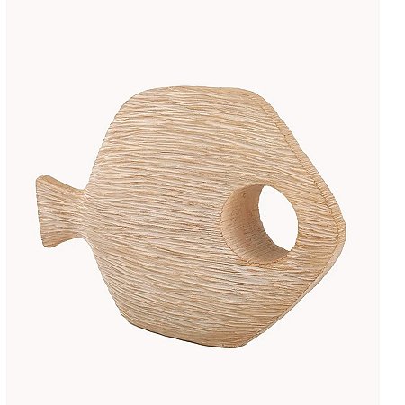 Escultura Peixe Abstrato de Poliresina - 35x24x7cm - 1 unidade - Rizzo
