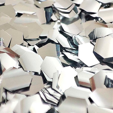 Confete Metalizado Hexagonal 50g - Prata - 0,6cm - 1 unidade - KLF Festas - Rizzo