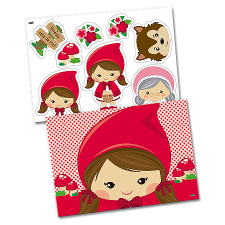 Kit Decorativo Festa Festa Chapeuzinho Vermelho - Festcolor - Rizzo Festas