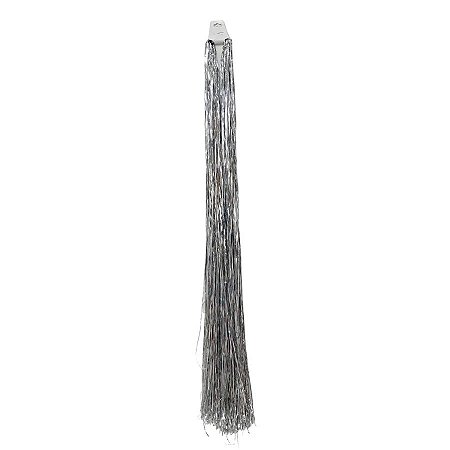 Chicote Metalizado Franja Carnaval 80cm - Prata - 1 unidade - Rizzo