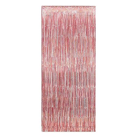 Cortina Decorativa Metalizada de Glitter Rose Gold Hológrafico - 1x2m - 1 unidade - Rizzo
