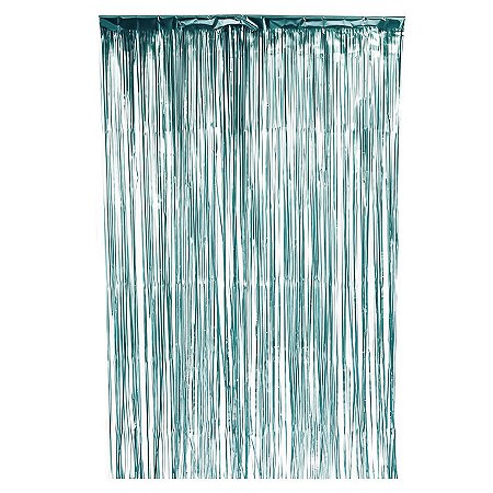 Cortina Decorativa Metalizada Azul Fosca 1x2m - 1 unidade - Rizzo
