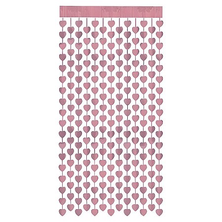 Cortina Decorativa Painel Mágico - Corações Lilás Metalizado - 1x2m - 1 unidade - Rizzo
