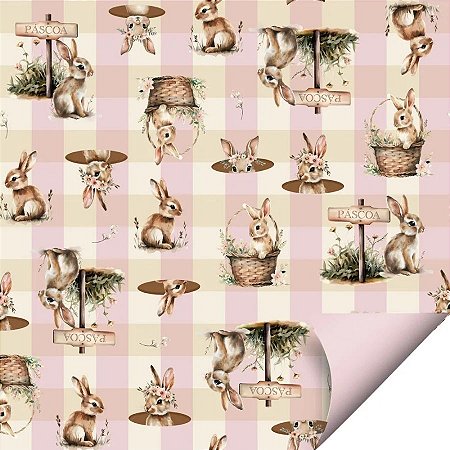 Folha para Ovos de Páscoa Doce Páscoa Rosa 69x89cm - 25 unidades - Cromus - Rizzo
