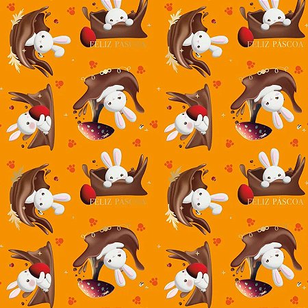 Folha para Ovos de Páscoa Contos de Páscoa Laranja 69x89cm - 5 unidades - Cromus - Rizzo