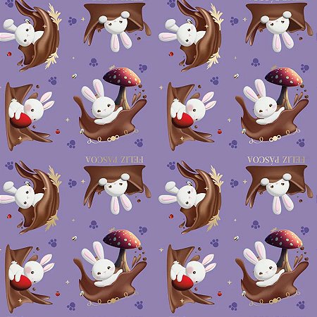 Folha para Ovos de Páscoa Contos de Páscoa Lilas 69x89cm - 25 unidades - Cromus - Rizzo