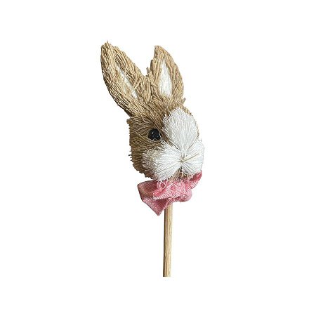 Pick Decorativo Páscoa - Coelho de Gravata Rosa - 30cm  - 1 unidade - Cromus - Rizzo
