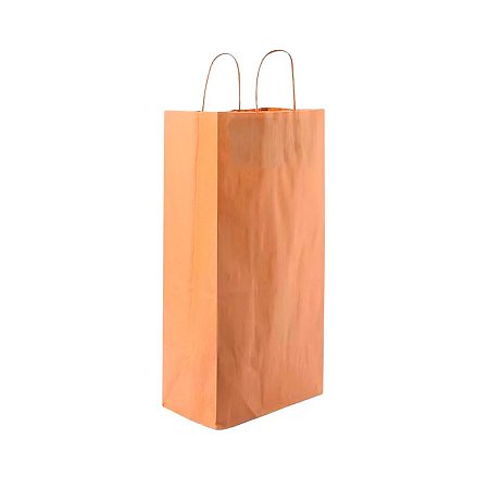Sacola de Papel Para Garrafa 35x19,5x12cm - Kraft - 10 unidades - Cromus - Rizzo