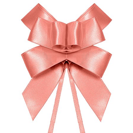 Laço Fácil de Fita de Cetim - Rosa Vermelho - 22mm - 5 unidades - Progresso - Rizzo