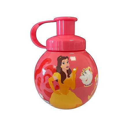 Garrafa Squeeze Bola Princesa Bela - Rosa - 250ml  - 1 unidade - Rizzo