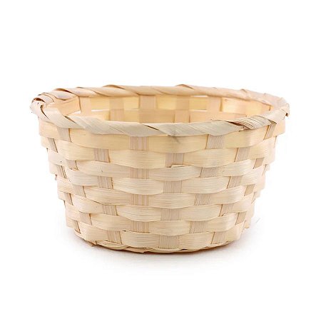 Cesta Decorativa de Bambu Redonda - 21cm - 1 unidade - Cromus - Rizzo