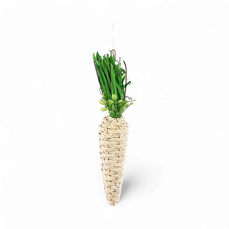 Enfeite Decorativo de Páscoa - Cenoura de Palha - 33cm - 1 unidade - Cromus - Rizzo