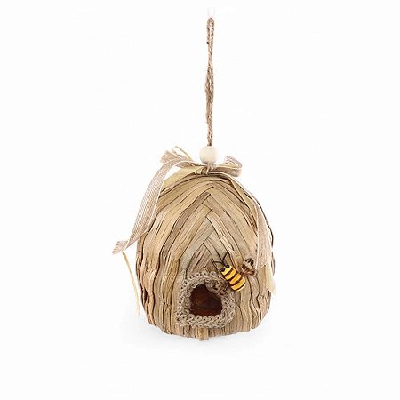 Enfeite para Pendurar - Colmeia de Abelha de Palha - 20cm - 1 unidade - Cromus - Rizzo
