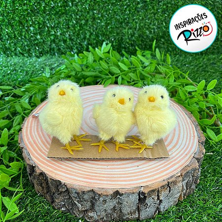 Enfeite Decorativo de Páscoa- Trio de Pintinhos Amarelos - 7cm - 1 unidade - Cromus - Rizzo