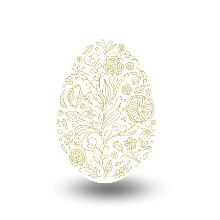 Adesivo De Páscoa "Ovo Arabesto" - Ref 2328 - Hot Samping - 4,5cm - 40 unidades - Stickr - Rizzo