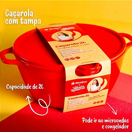 Caçarola com Tampa Vermelha - 2l - 1 unidade - BlueStar - Rizzo