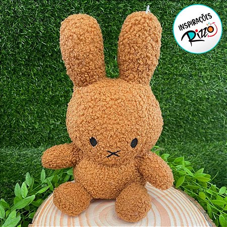 Coelho de Pelúcia Castanho Boca Fechada - 29cm - 1 unidade - Rizzo