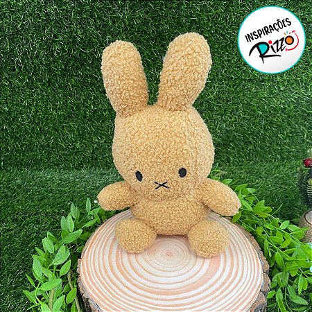 Coelho de Pelúcia Bege Boca Fechada - 29cm - 1 unidade - Rizzo