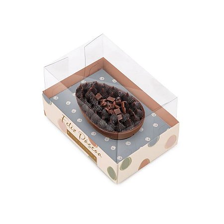 Caixa Para Meio Ovo De 50g - Tonal - 8x5,5x5cm - 6 unidades - Cromus - Rizzo