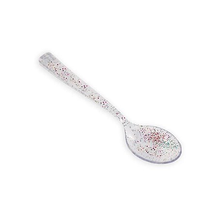 Mini Colher Com Glitter - Colorido - 12,5cm - 50 unidades - Cromus - Rizzo