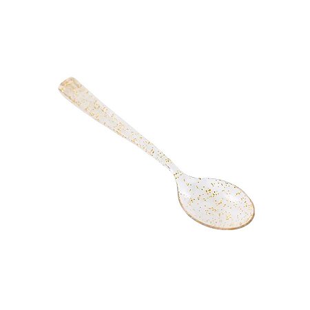 Mini Colher Com Glitter - Ouro - 12,5cm - 50 unidades - Cromus - Rizzo