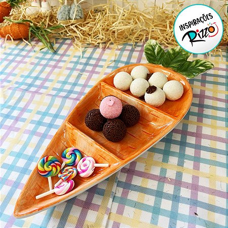 Petisqueira de Páscoa em Cerâmica - Cenoura - 34cm - 1 unidade - Cromus  - Rizzo