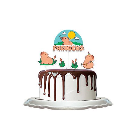 Decoração de Bolo - Cenário Capivara - 14,5cm - 5 unidades - Regina - Rizzo