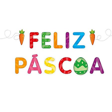 Faixa Decorativa - Feliz Páscoa - 1,9m - 1 unidade - Rizzo
