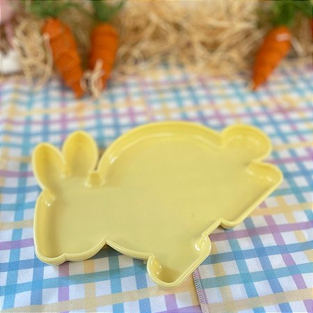 Bandeja Decorativa de Páscoa - Coelho Creme - 24cm - 1 unidade - Só Boleiras - Rizzo