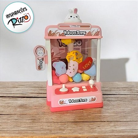 Mini Máquina de Pegar Ursinhos e Brindes - Modelo Coelhinho - 25x19x16cm - 1 unidade - Rizzo
