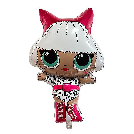 Balão de Festa Microfoil 61cm - Lol Laço Rosa - 10 unidades - Rizzo