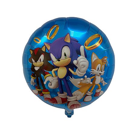 Balão de Festa Microfoil 32cm - Sonic - 10 unidades - Rizzo