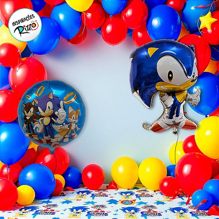 Balão de Festa Microfoil 32cm - Sonic - 1 unidade - Rizzo