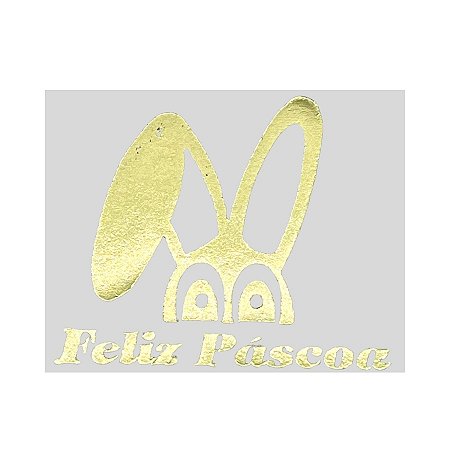 Etiqueta De Páscoa Dourada – Orelhas e Olhos de Coelho – 3cm - 100 unidades - Rizzo