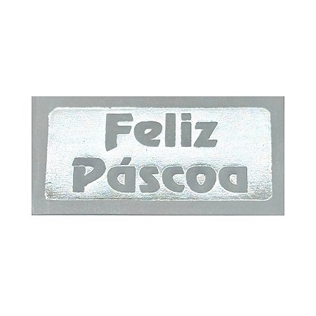 Etiqueta De Feliz Páscoa Prata - 2,5cm - 100 unidades - Rizzo