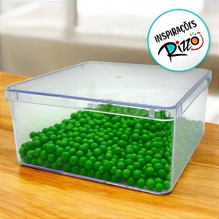 Caixa Acrilica Trasparente Quadrada - 15cm - 1 unidade - Rizzo